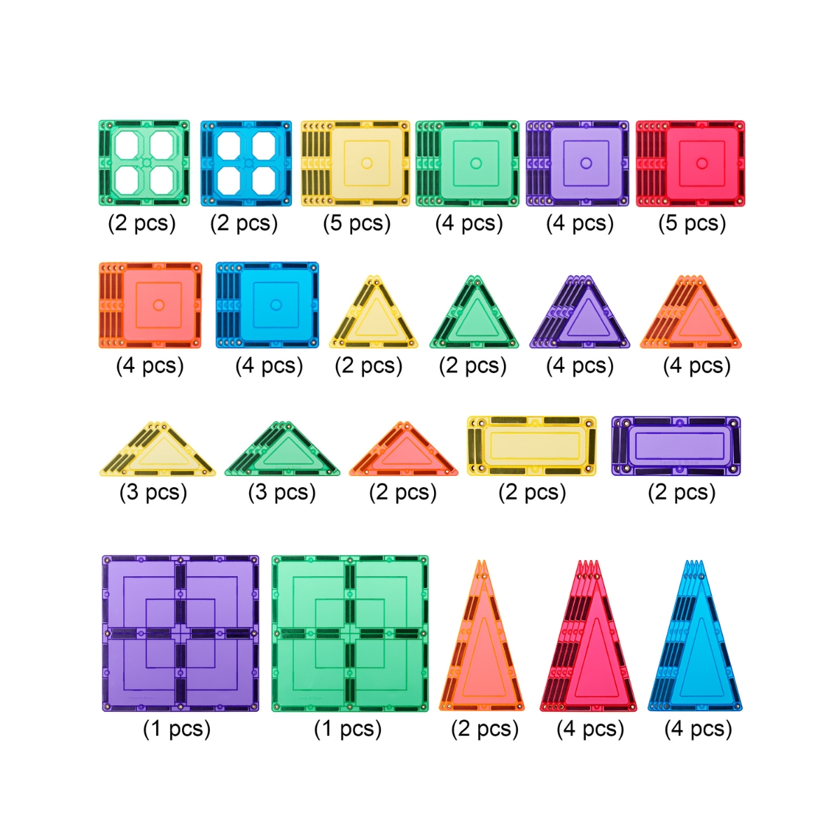 Set Mosaicos Magn&eacute;ticos Base 64 Piezas Learn & Grow Toys image number null