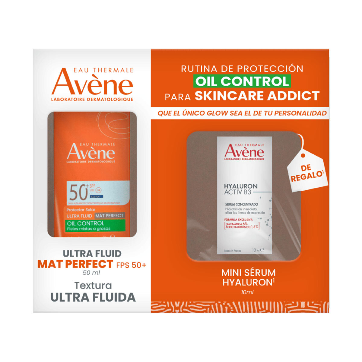 Avène Kit Protector Solar Ultra Fluid Oil Control Mat Perfect 50ml + Hyaluron Activ B3 Sérum Redensificante 10ml image number null