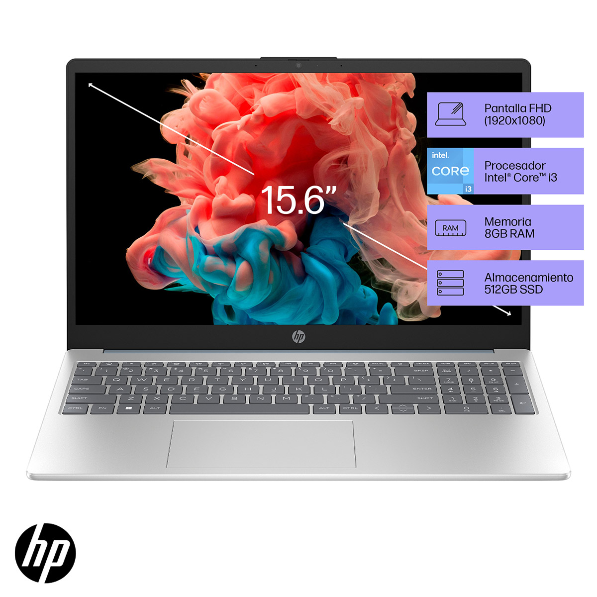 Laptop HP 15-FD0026 Intel Core i3 8GB RAM 512GB image number null