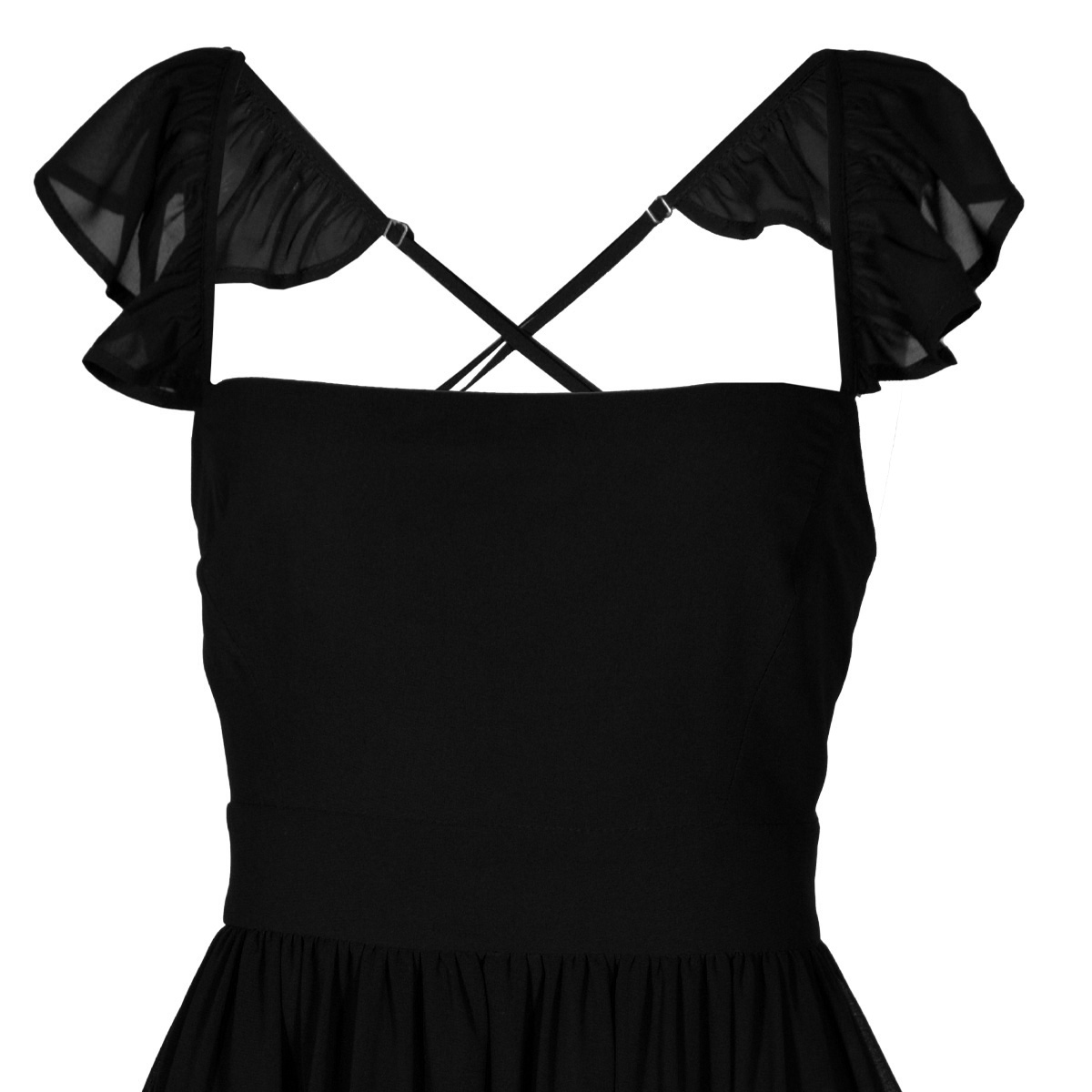 Vestido Corto con Olanes y Tirantes Cruzados Philosophy para Mujer image number null