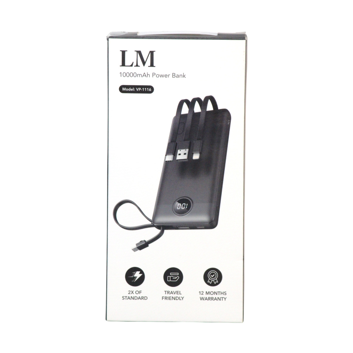 Power Bank 10,000Mah Con Cable Lightning, Tipo C  Y Usb A image number null