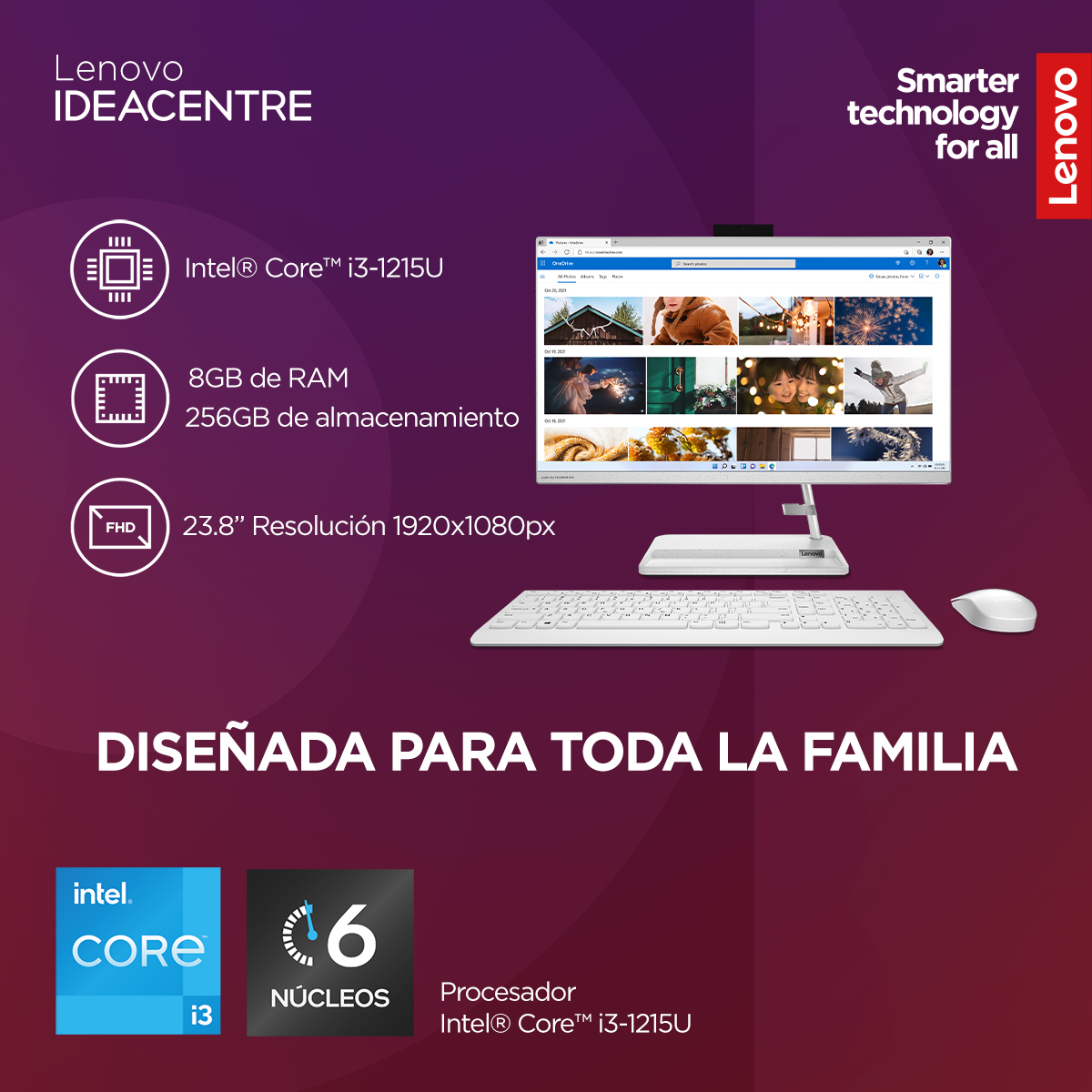 Desktop Aio 3 Lenovo Intel Core i3 8 GB RAM 256 GB image number null