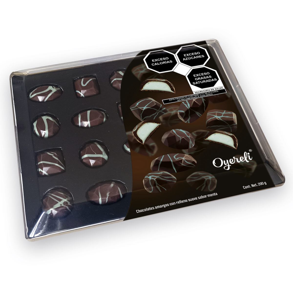 Estuche Diamantes de Chocolate con Relleno sabor Menta image number null