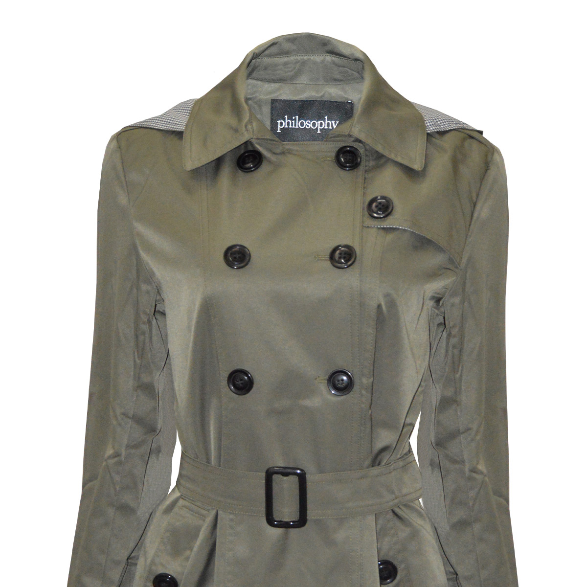 Gabardina con Capucha y Cinturón Philosophy Talla Extra Grande para Mujer image number null