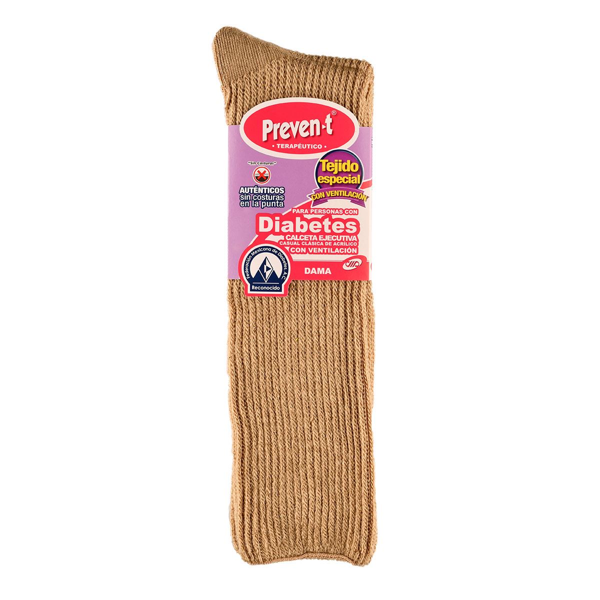 Calcetas Preven-T ejecutiva diabetes terapéutico ventilado sin costuras 1968 chica-mediana(21 a 24cm) beige dama image number null