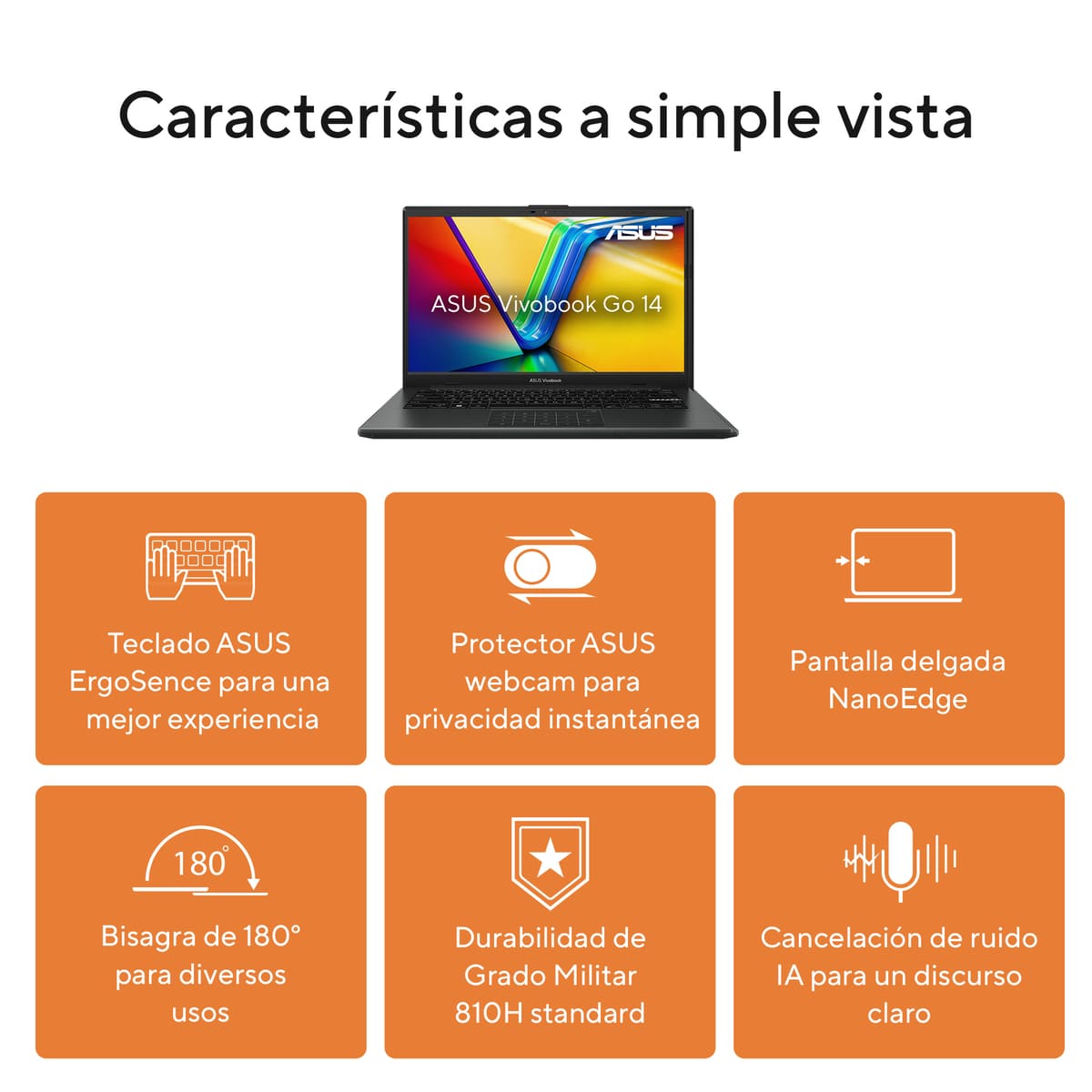 Laptop Asus Vivobook 14 Pulgadas L1404FA-NK286W RYZEN 3-7320U 8G 512SSD + Mochila y Mouse image number null