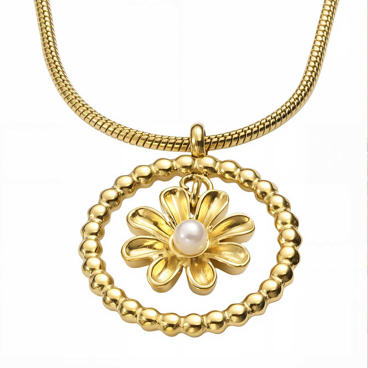 Collar de Acero Inoxidable Color Dorado Enso image number null