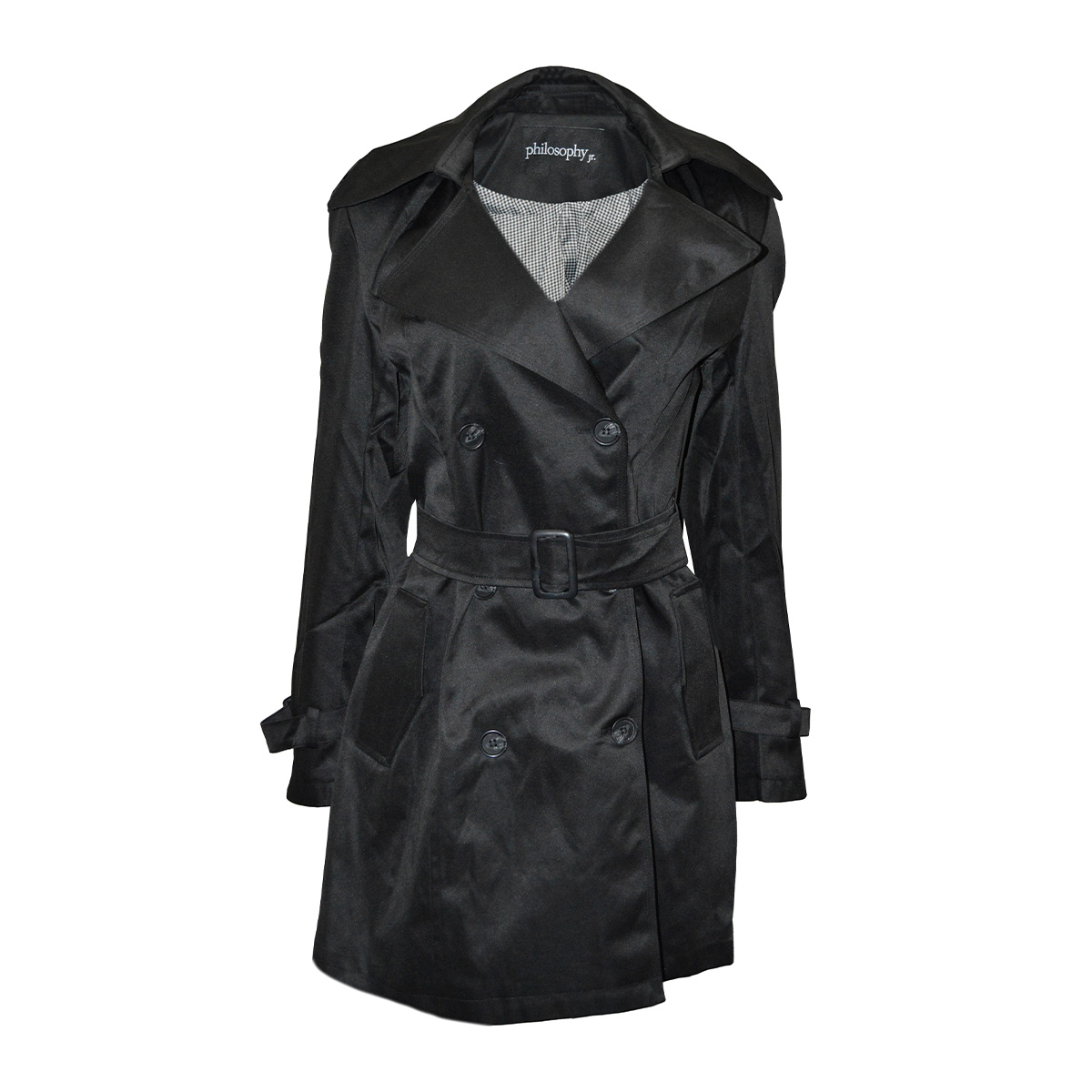 Gabardina con Solapa y Cintur&oacute;n Philosophy Talla Mediana para Mujer image number null