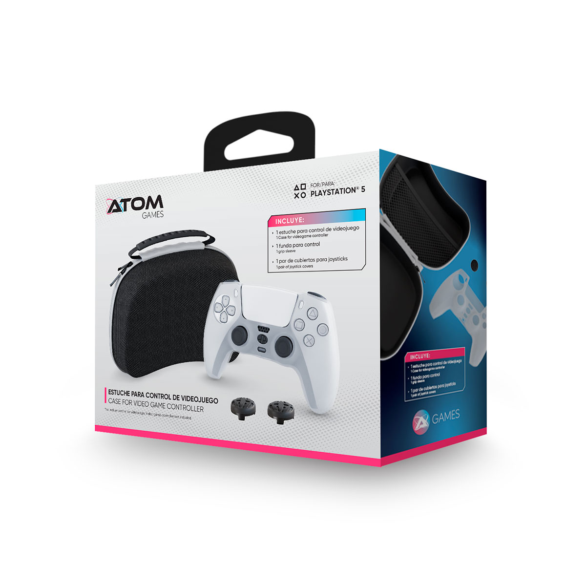 Estuche para Control ATOM GAMES para Play Station 5 con GRIPS para Botones y Funda para Control image number null