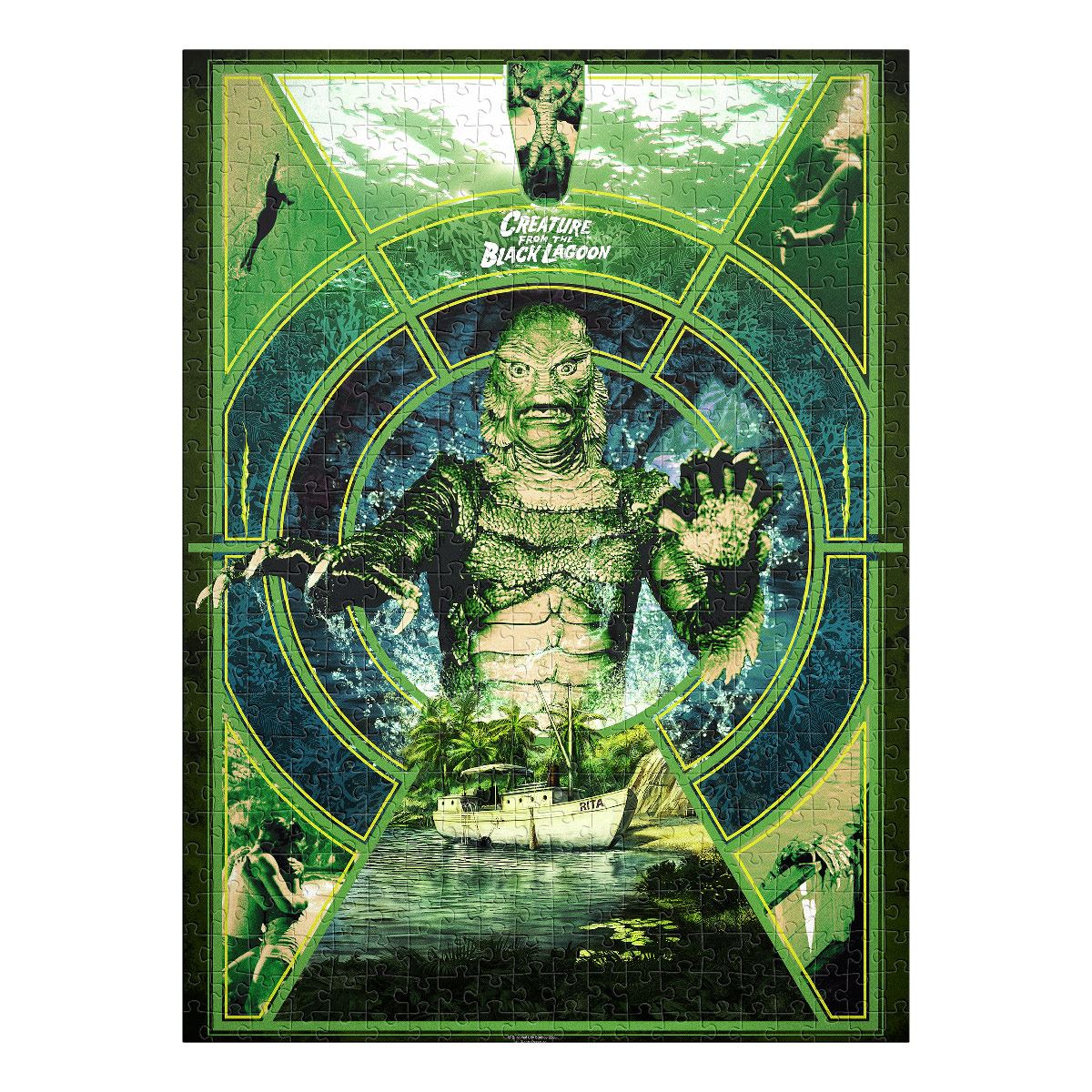 Rompecabezas Edici&oacute;n Limitada Monstruos Cl&aacute;sicos Glow in the Dark Laguna Negra 500 piezas image number null