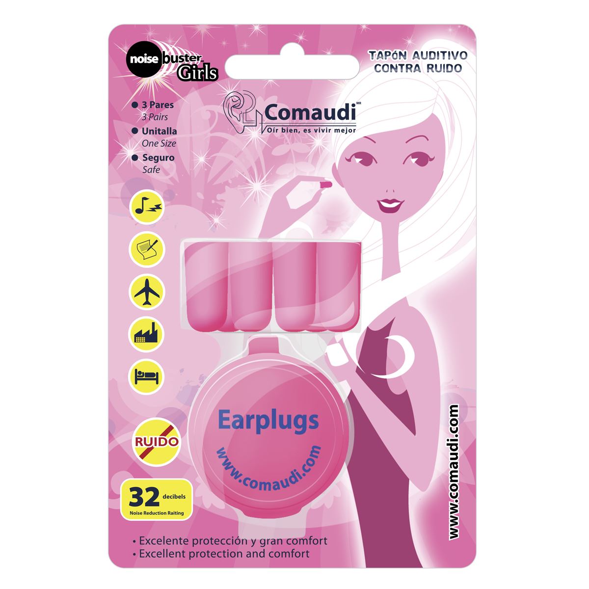 Tap&oacute;n Auditivo Noise Buster Girls image number null