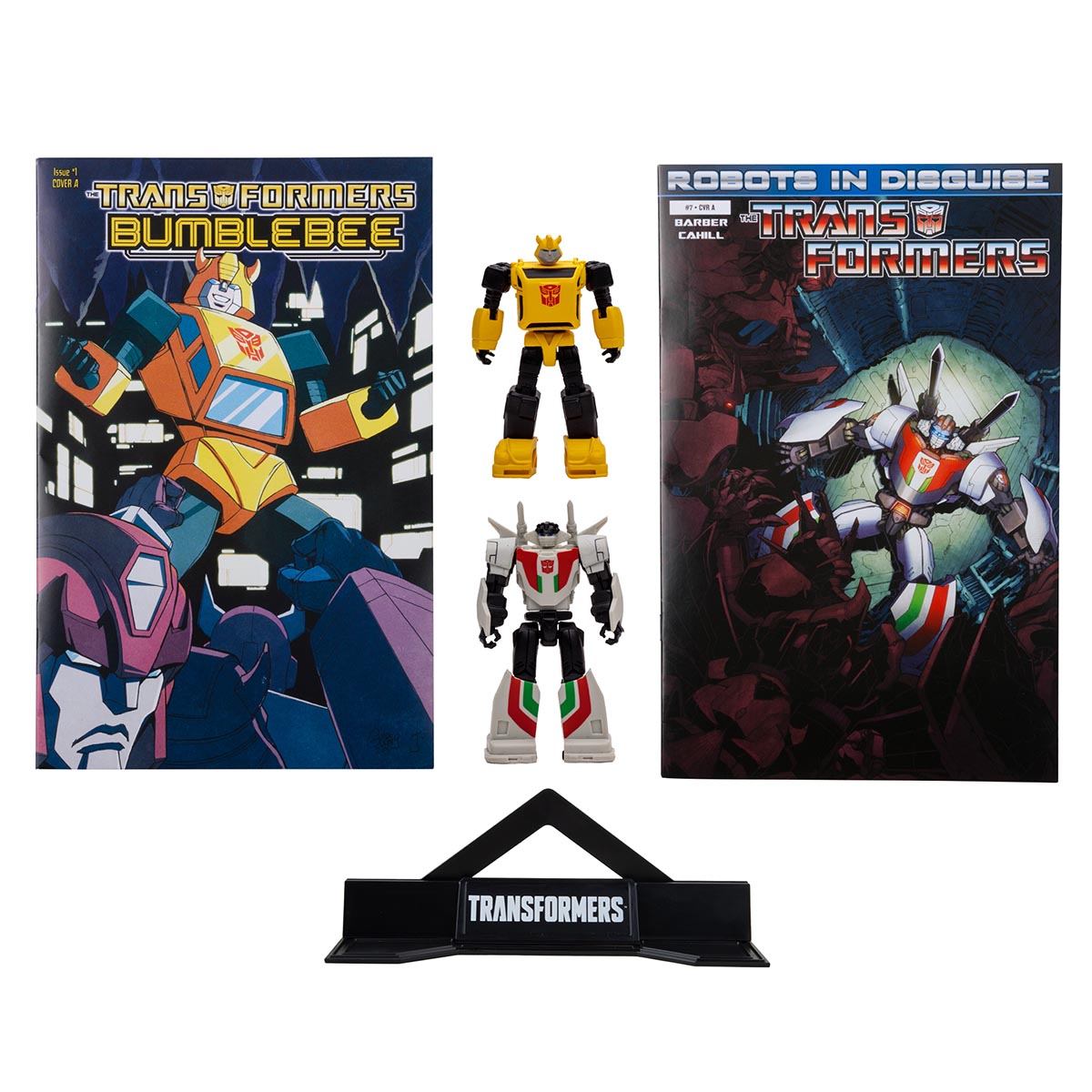 2 Pack Figuras 3 Bumble Bee & Wheeljack (con c&oacute;mic)" image number null