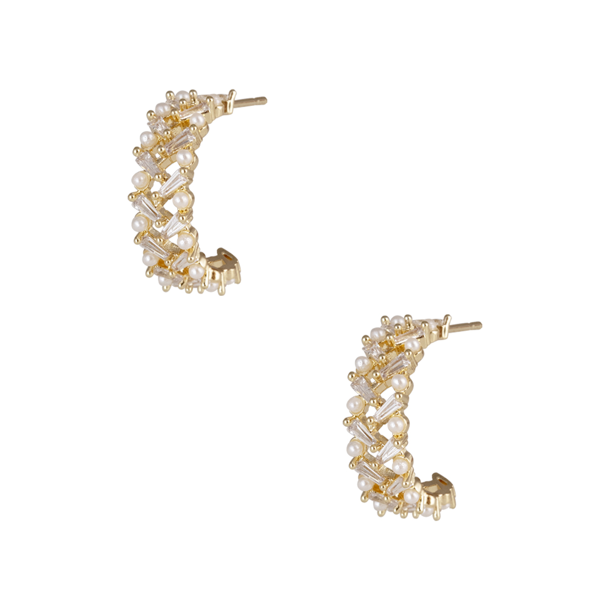 Arracadas Mini Perlas con Cristales Westies image number null