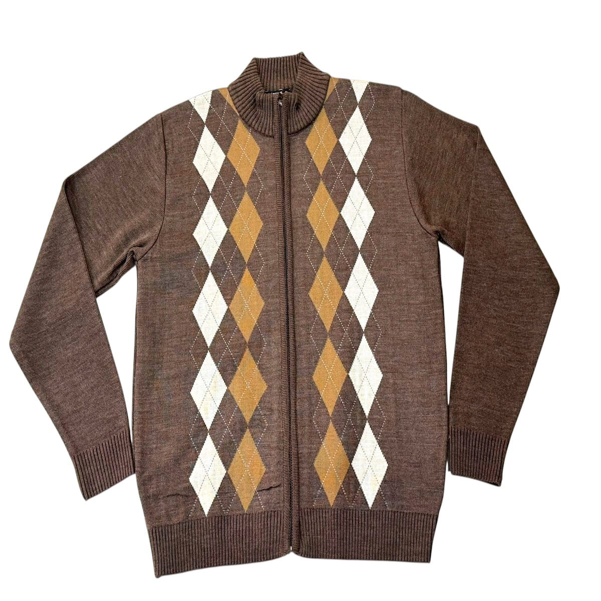 Su&eacute;ter Abierto Rombos M&aacute;rquez Fratello Beige Talla Grande para Hombre image number null