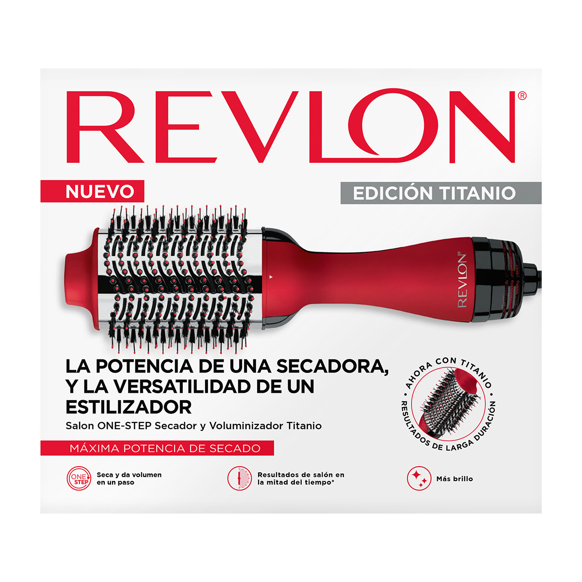 Cepillo One Step Volumizer Titanio Rojo Revlon image number null