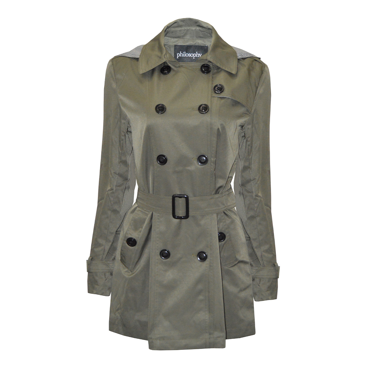 Gabardina con Capucha y Cinturón Philosophy Talla Extra Grande para Mujer image number null