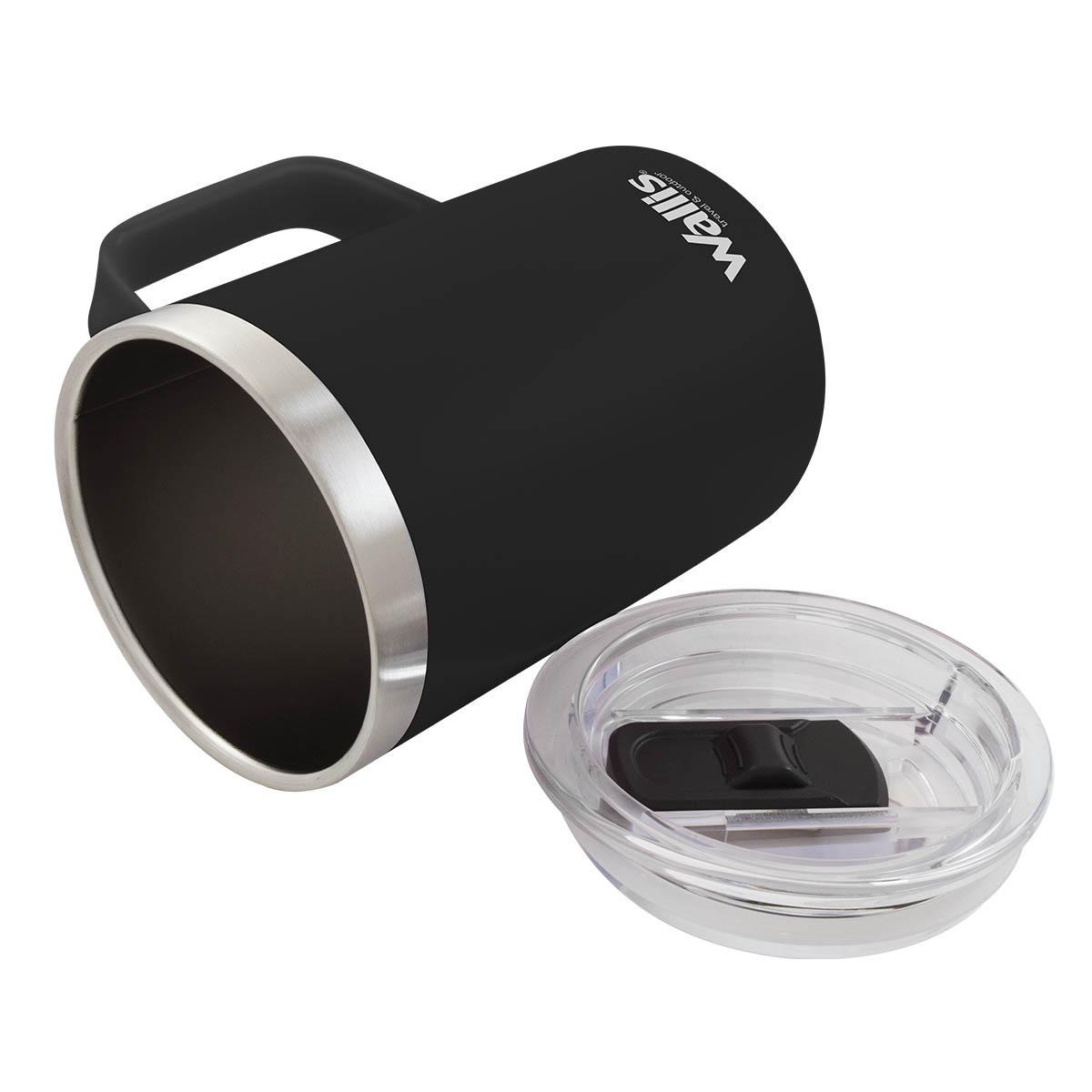 Taza T&eacute;rmica Acero Inoxidable 420 ml Negro Wallis image number null