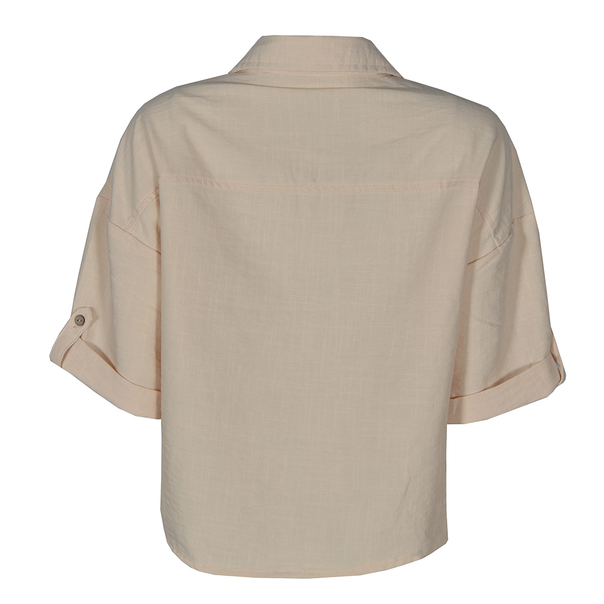 Blusa Camisera Lisa con Bolsillos Philosophy Talla Mediana Color Cafe Claro para Mujer image number null