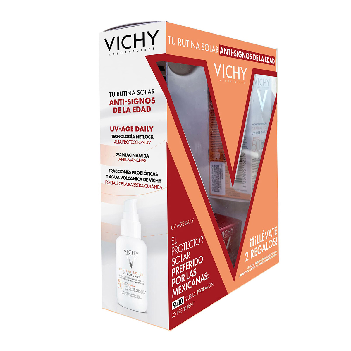 Vichy Capital Soleil UV-Age Daily FPS 50 + Liftactiv Collagen Specialist Crema de D&iacute;a + Mineral 89 Booster image number null