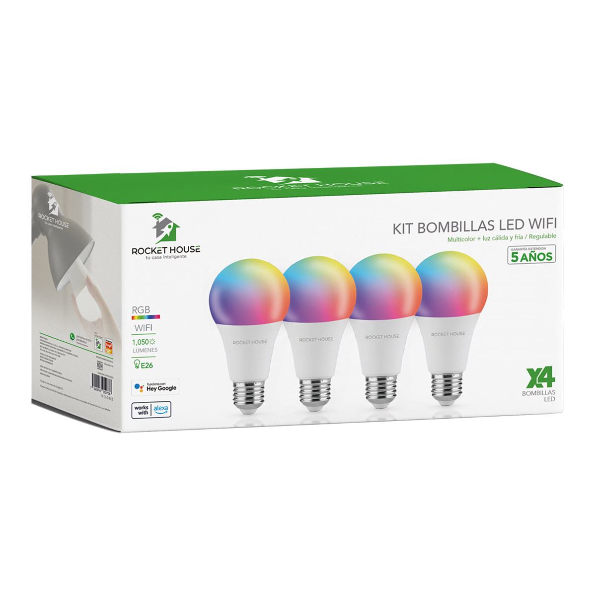 Kit Inteligente RH 4 Focos LED RGB image number null