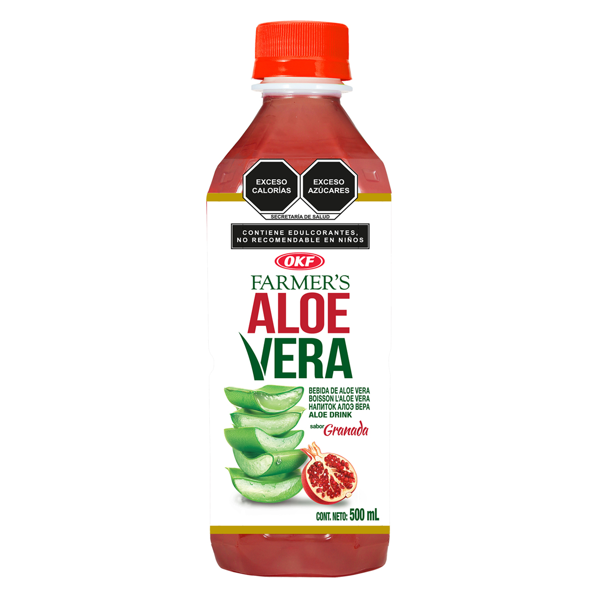 Bebida de Aloe Vera OKF Farmers Sabor Granada de 500ml image number null