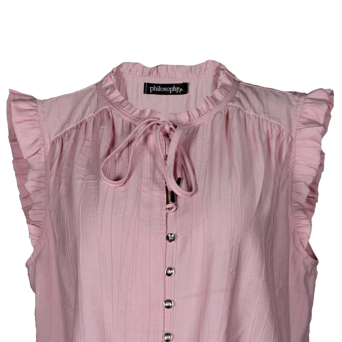 Blusa Lisa con Olanes Philosophy Talla Chica Color Rosa para Mujer image number null
