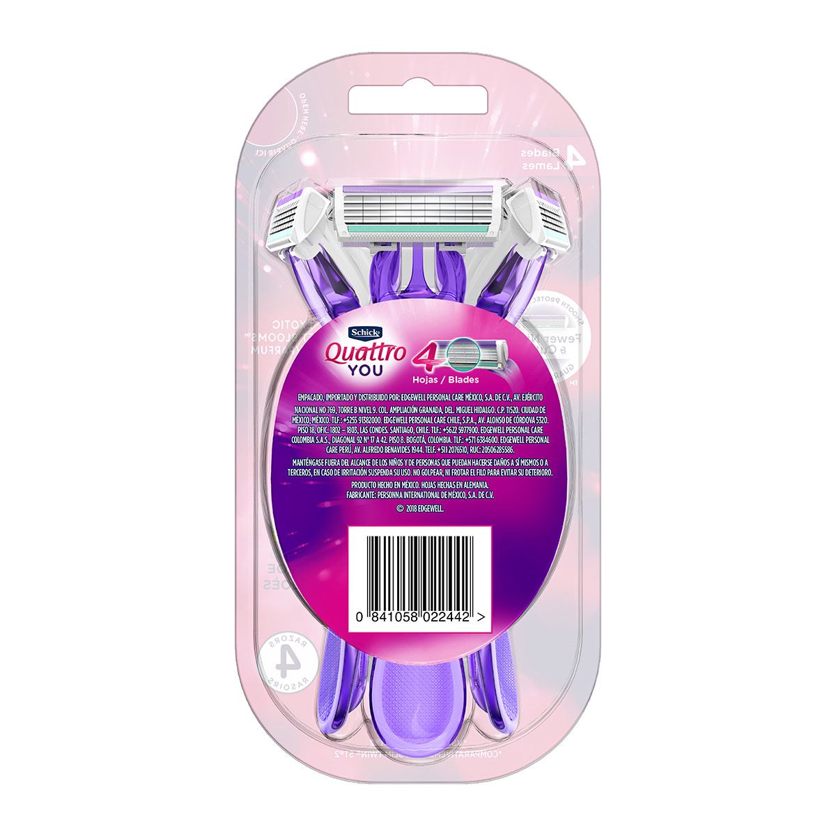 Rastrillos Quattro Schick Violet 4 piezas image number null