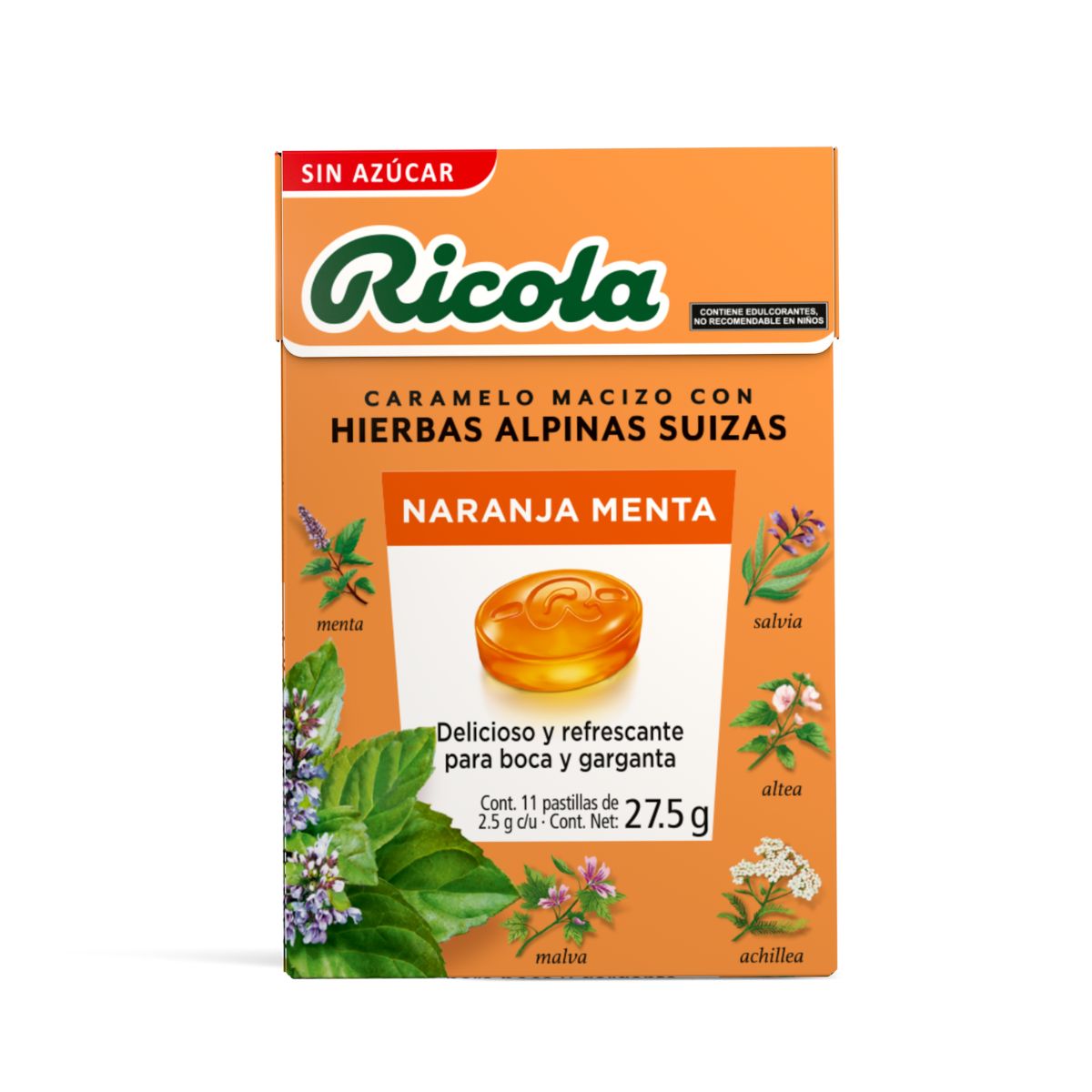 Ricola Naranja/Menta sin az&uacute;car 27.5g image number null