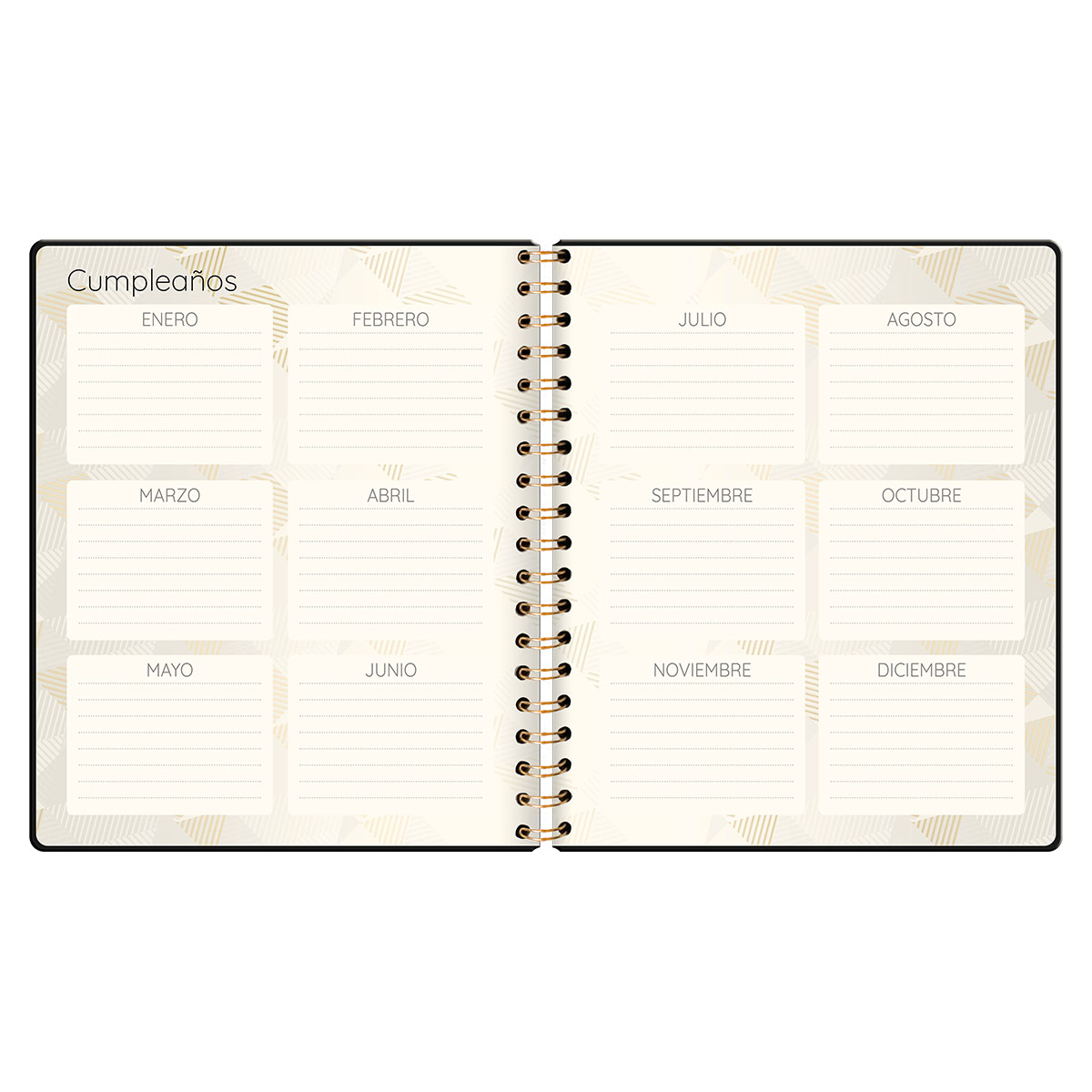 Agenda Semanal con Espiral Negra Premium Paper image number null