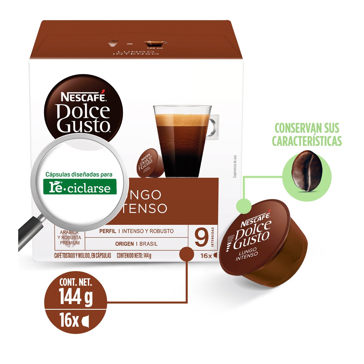 Cápsulas Lungo Intenso 16 piezas image number null
