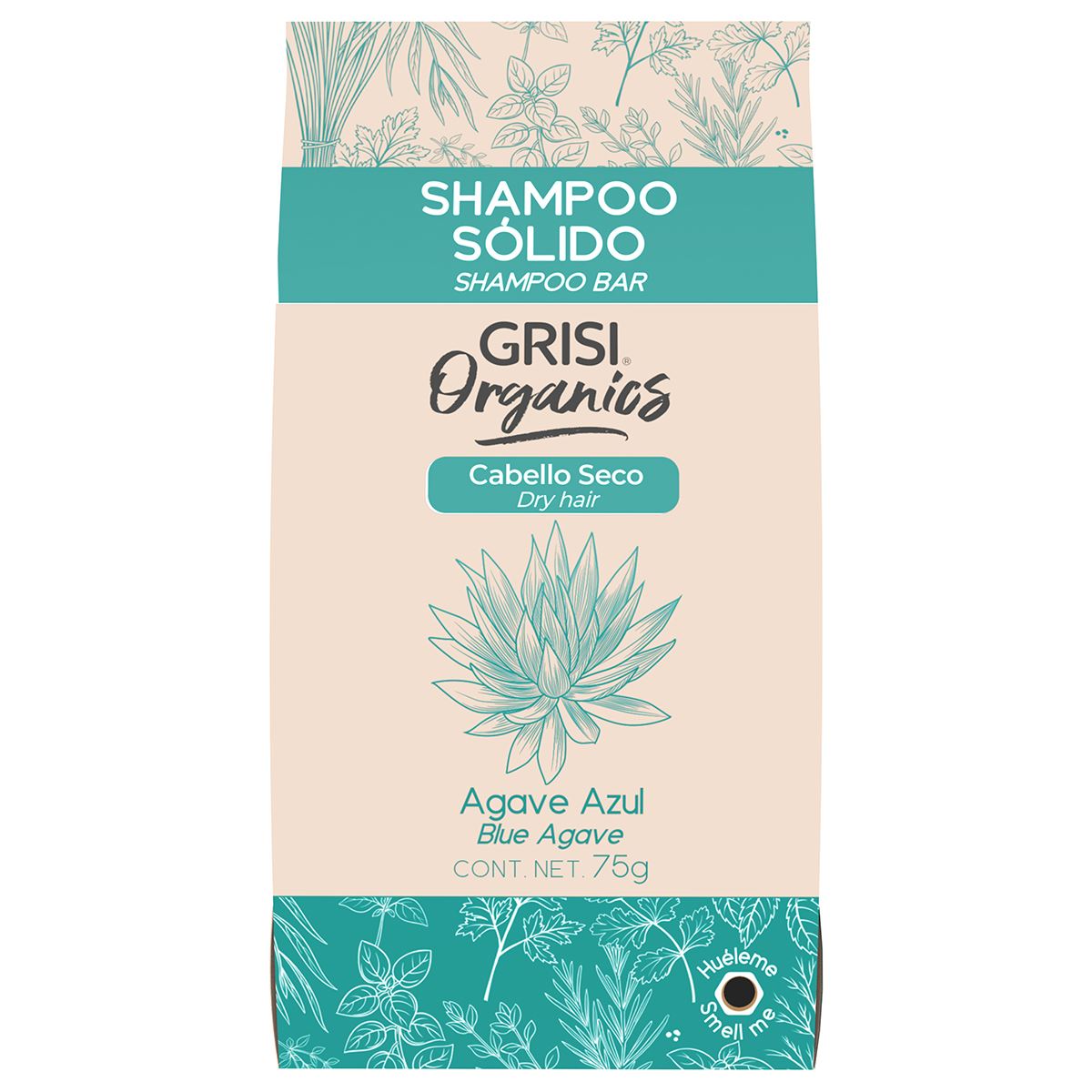 Shampoo solido Agave azul Grisi Organics 75g image number null