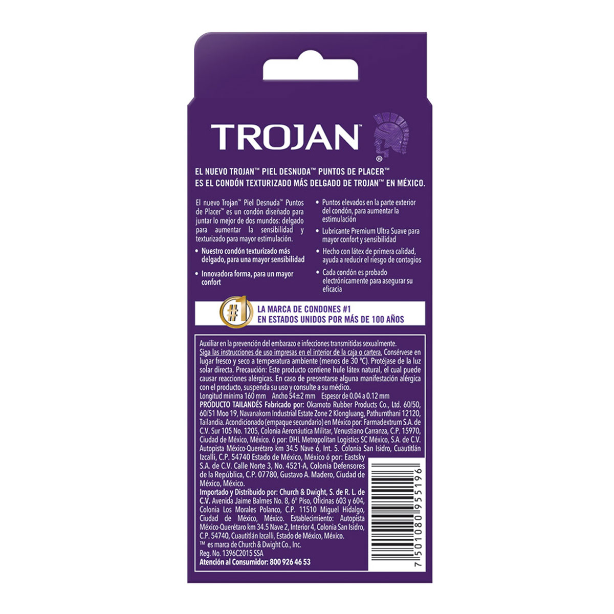Condones de Latex Ultra Delgados Texturizados Trojan 9 piezas image number null