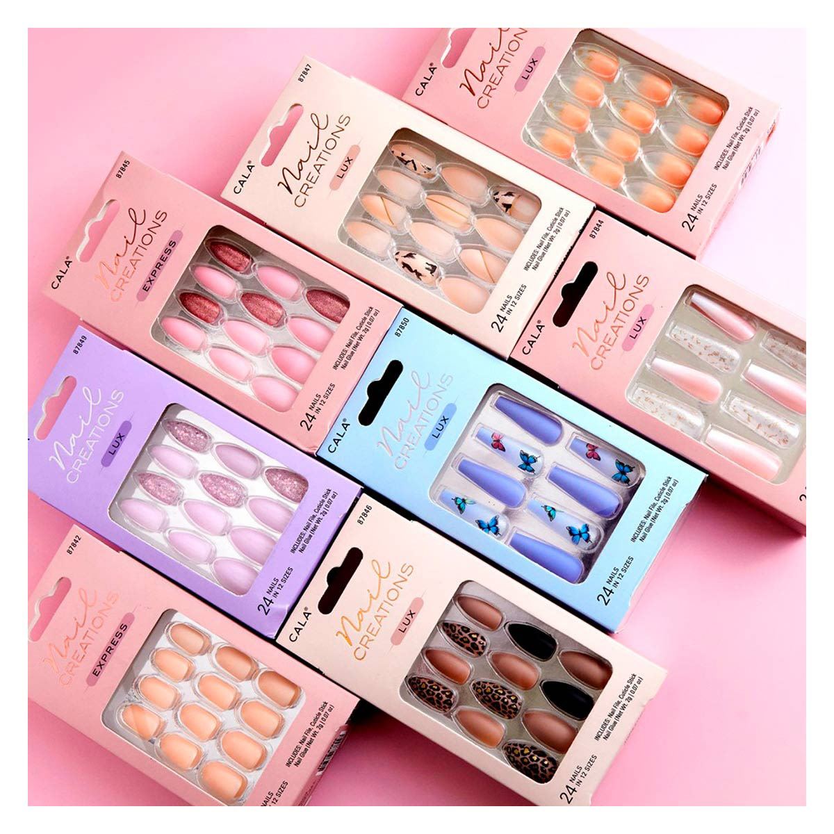 Kit Uñas Postizas Medium Coffin Nude Matte 24 piezas image number null