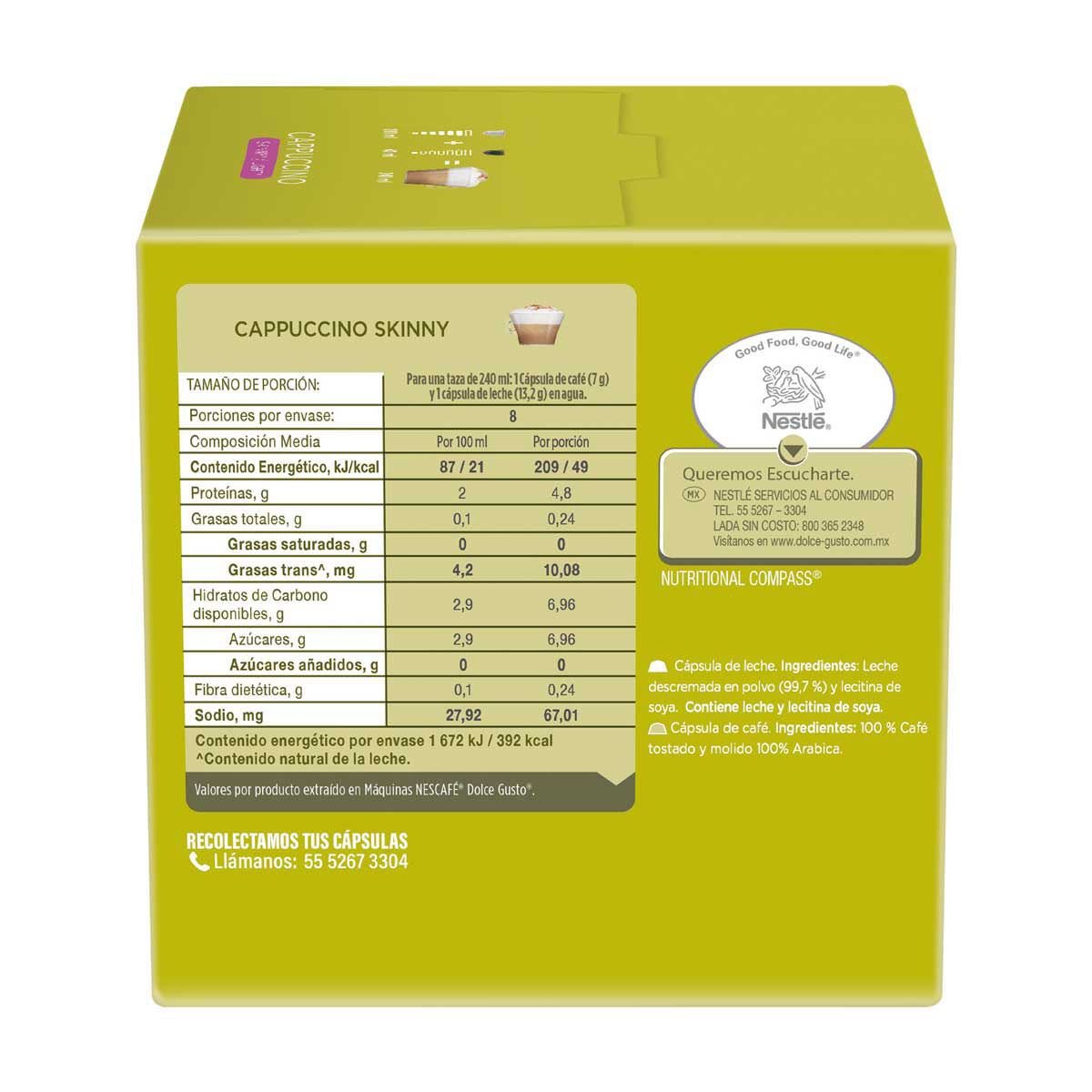 Cápsulas Cappuccino Skinny Nescafé Dolce Gusto image number null