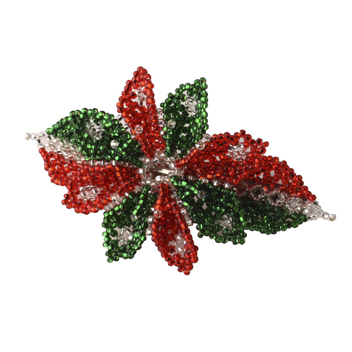 Broche Artesanal Flor Grande Edición Fiestas Patrias Tricolor Chaquira image number null