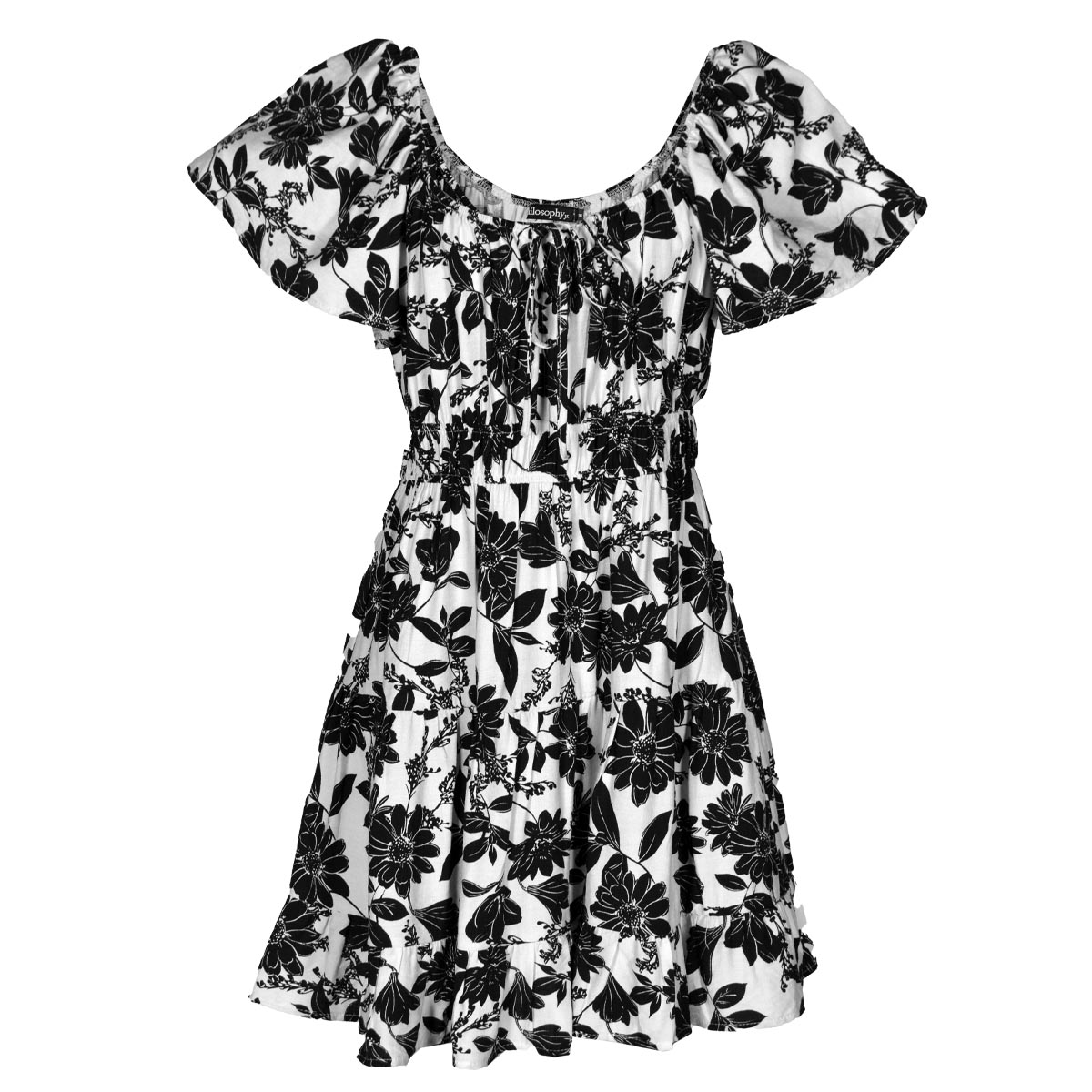 Vestido Corto con Olanes Philosophy Talla Grande para Mujer image number null