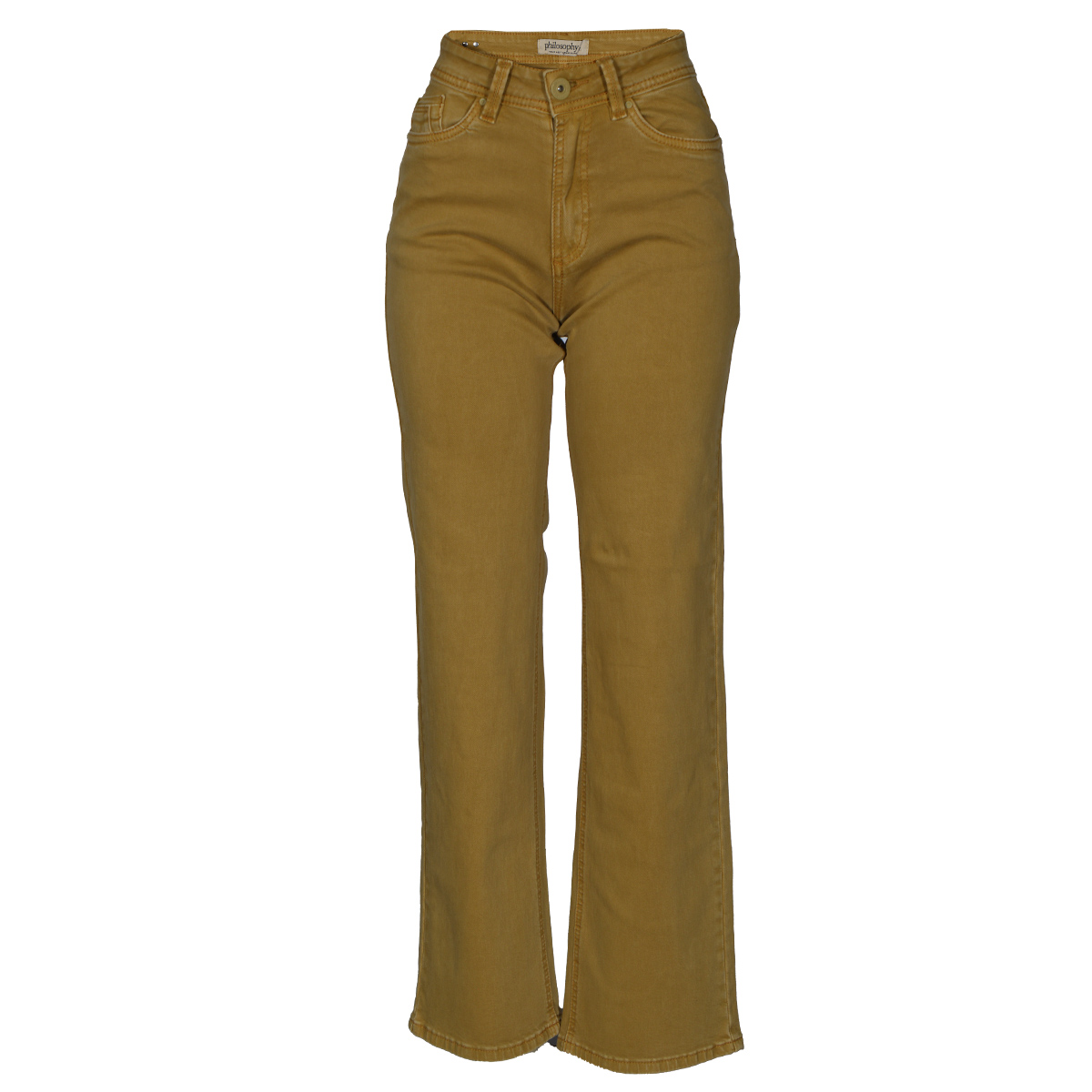 Jeans Rectos con Bolsillos Philosophy Color Café Claro Talla 11 para Mujer image number null