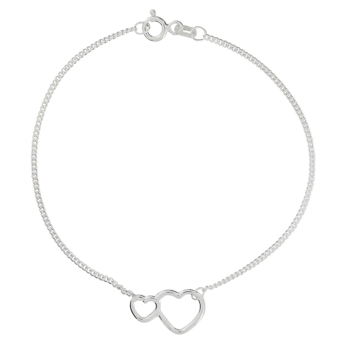 Pulsera Dvillalpando Doble Coraz&oacute;n Plata .925 image number null