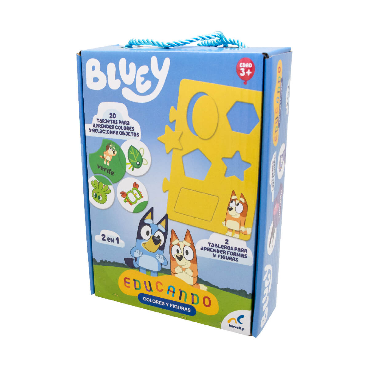 Juego De Mesa Preescolar Educando: Bluey Colores Y Figuras Caja De Cart&oacute;n image number null