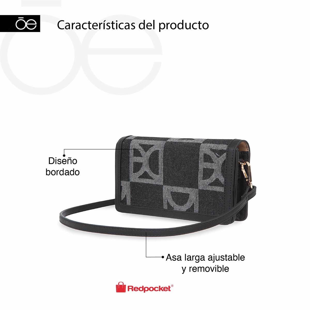 Billetera Flap Cloe Color Negro para Mujer image number null