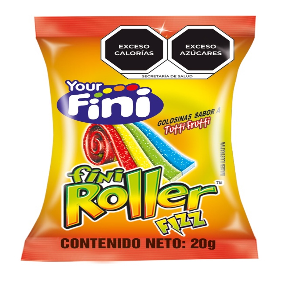 Golosina Sabor Tutti Frutti Fini Roller Fizz 20 g image number null