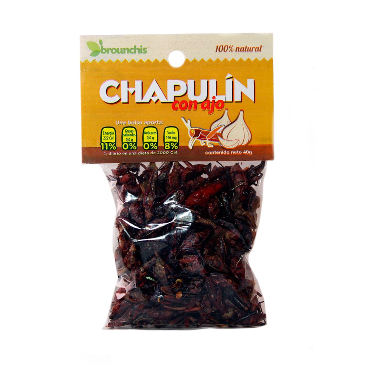 Bolsa de Chapulín con Ajo Brounchis 40 g image number null