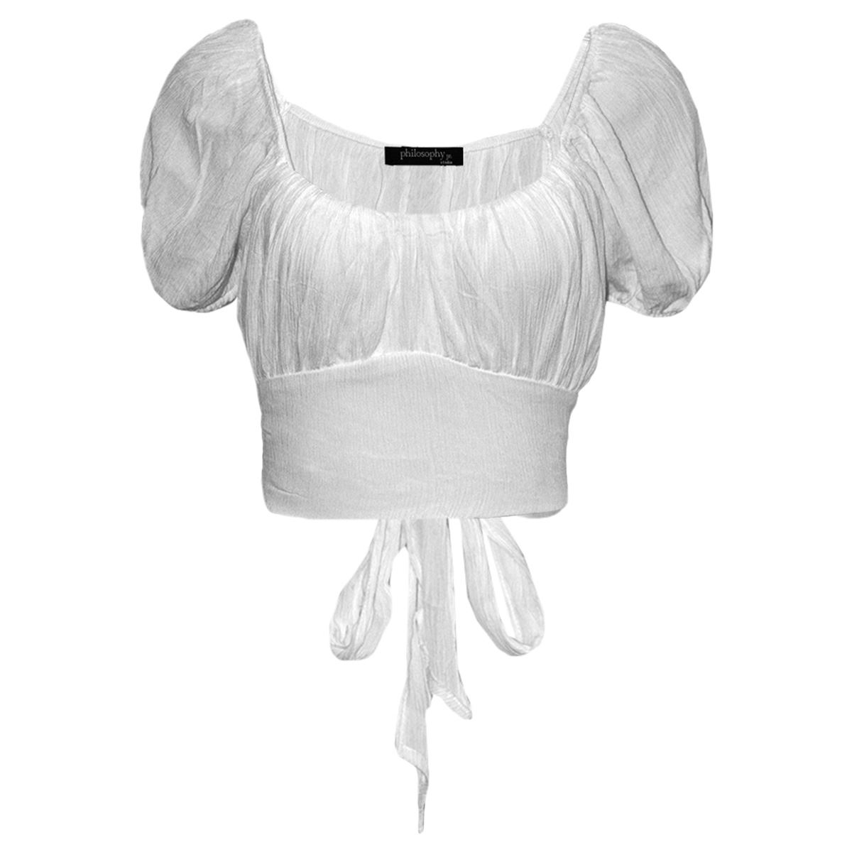 Blusa con cinta de amarre en espalda para mujer Philosophy talla chica image number null