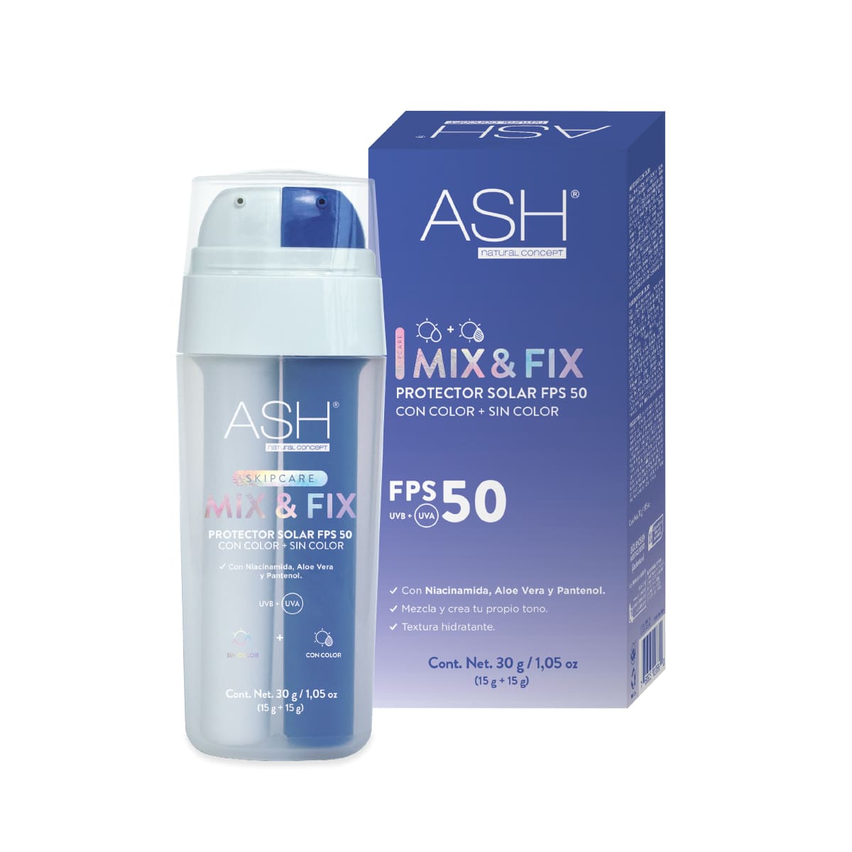 Protector Solar Mix color/sin color 30g Ash Natural image number null