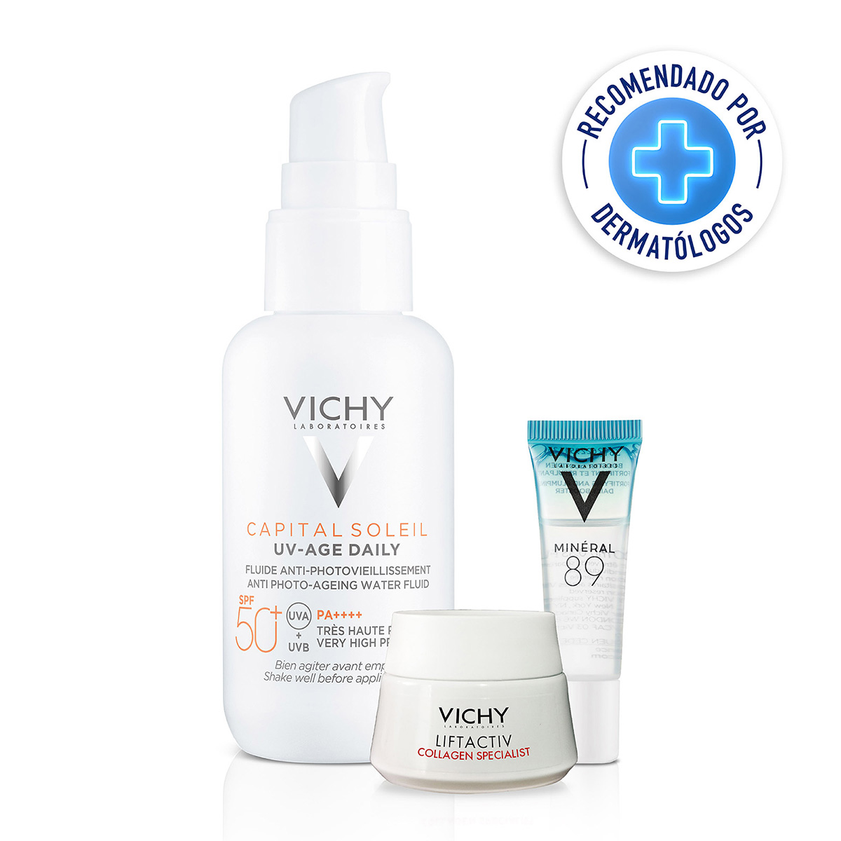 Vichy Capital Soleil UV-Age Daily FPS 50 + Liftactiv Collagen Specialist Crema de D&iacute;a + Mineral 89 Booster image number null