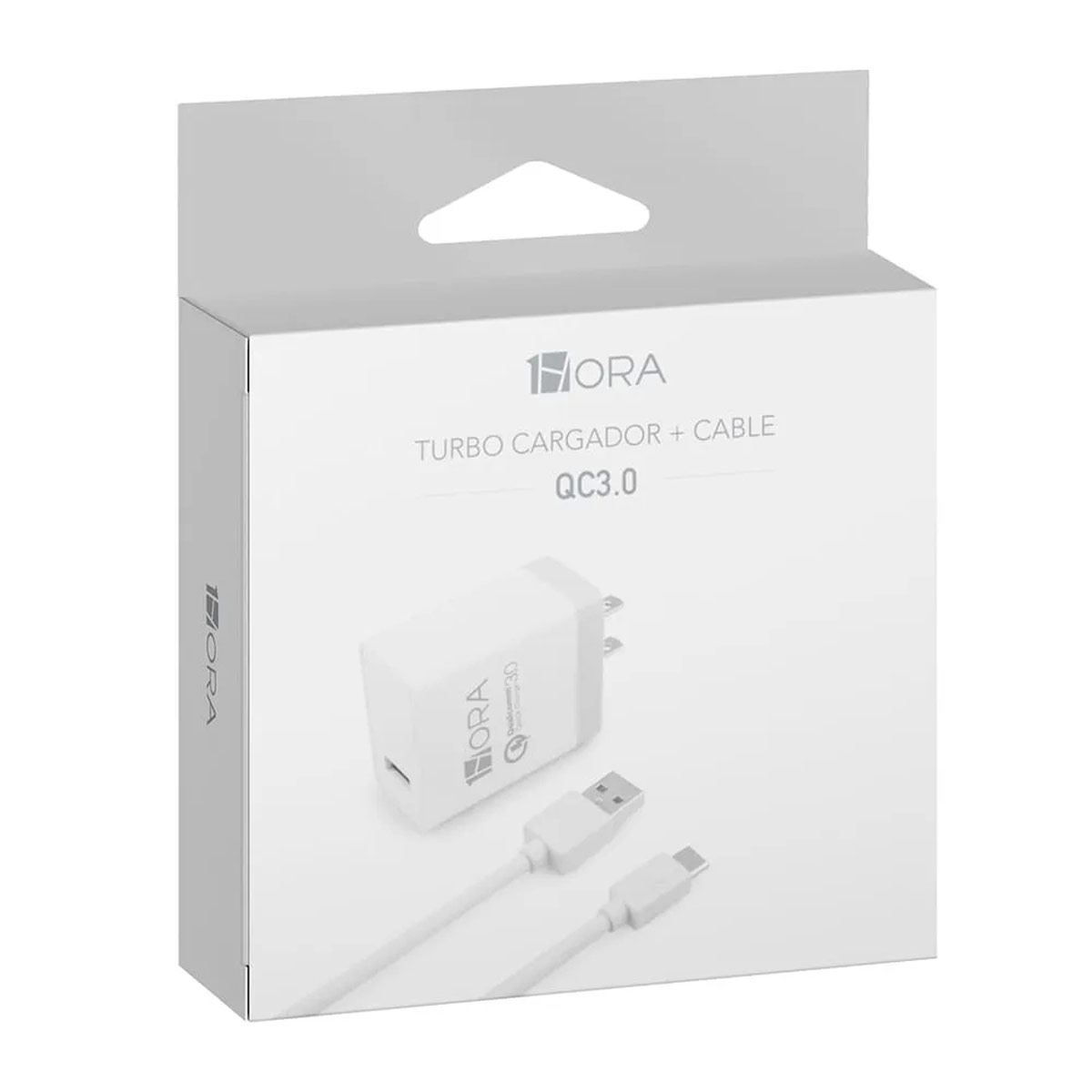 Cargador 1 Hora Cubo y Cable Tipo C Turbo 3A image number null