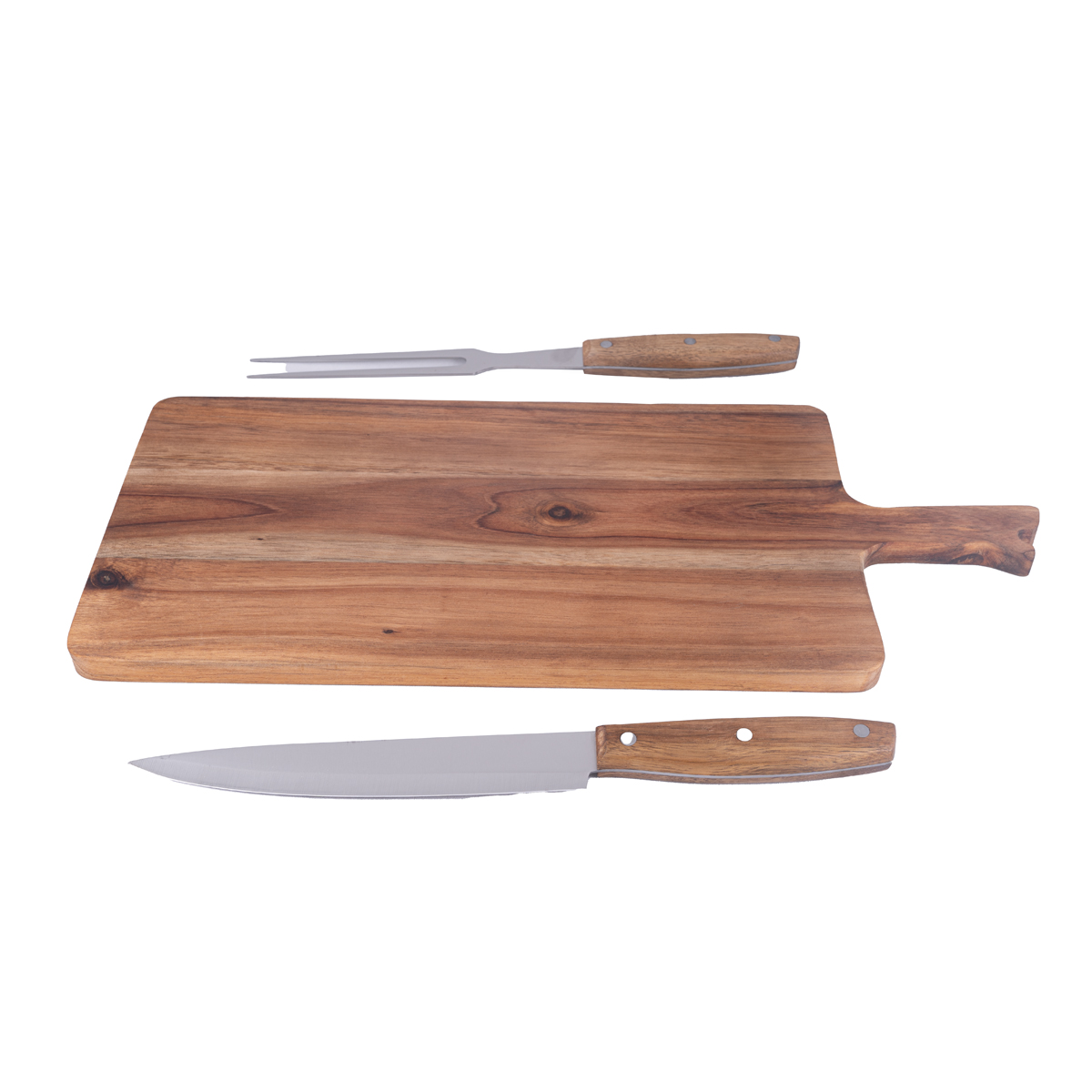 Home Nature Juego de tabla de madera con 2 cuchillos image number null